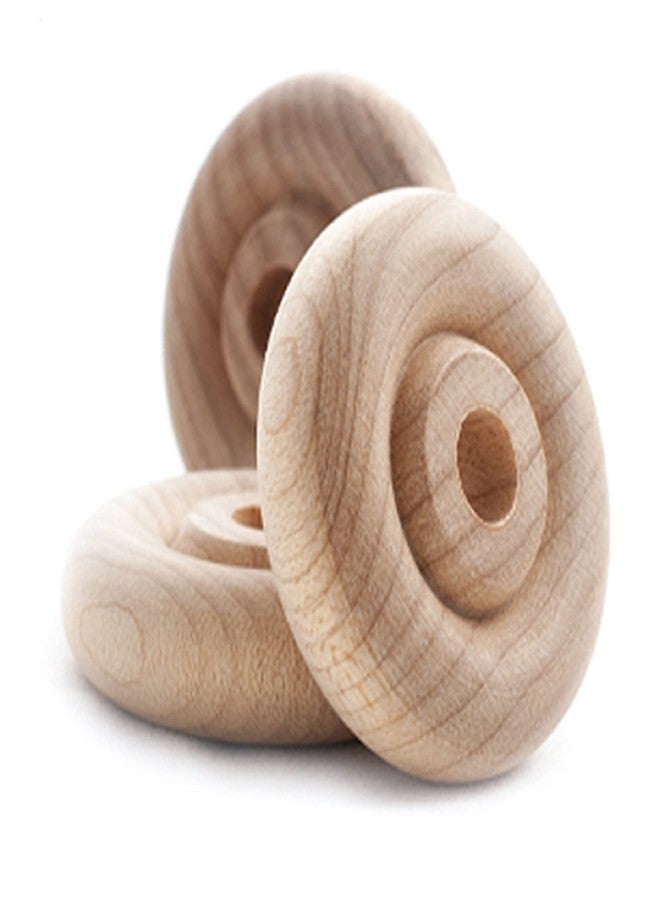 Pinehurst Crafts Classic Wooden Toy Wheels, 1-1/4 Inch Diameter x 3/8 Inch Thick (1/4 Inch Hole), Pack of 24